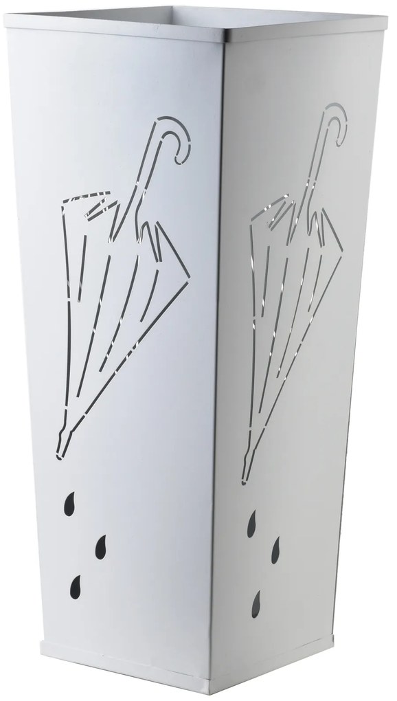 Kovový stojan na dáždniky Cedric White Square, 48,5x20,5 cm