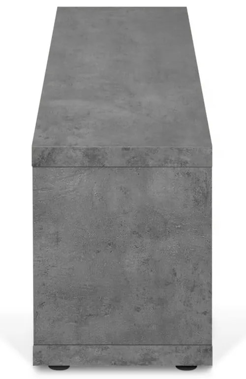 Sivý TV stolík v dekore betónu 150x45 cm Berlin – TemaHome