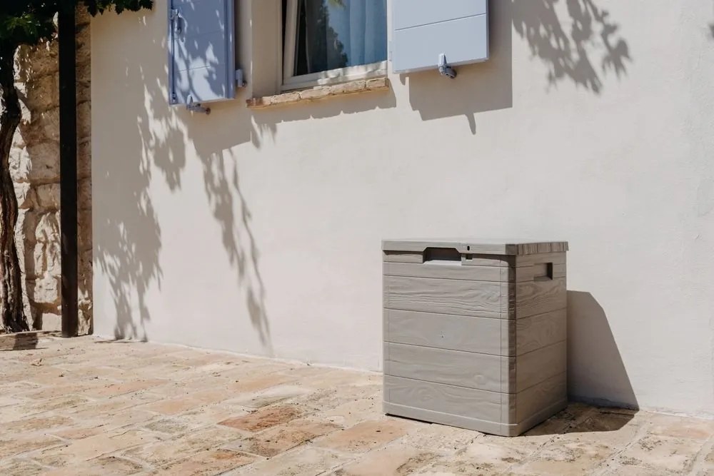 WOODYS záhradný plastový úložný box 90 L, svetlo šedá