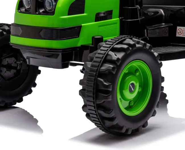 Elektrický traktor s prívesom Farmer zelený