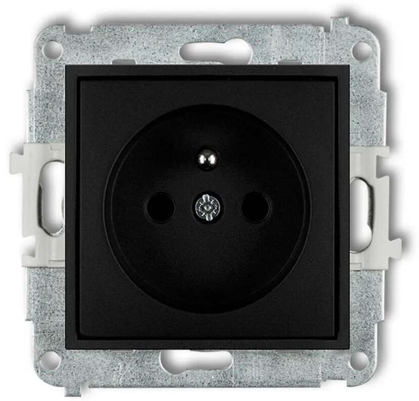 Jendoduchá zásuvka  Z/U čierna mat 12MGP-1ZP mini