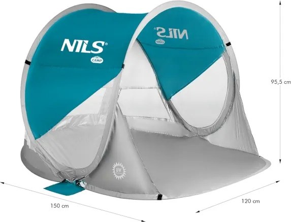 NC3142 MODROZELENÝ SAMOSTATNE ROZLOŽITEĽNÝ PLÁŽOVÝ STAN NILS CAMP