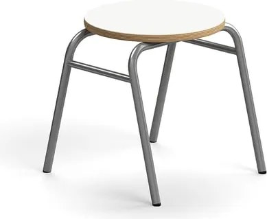 Stolička ALTUS, výška 380 mm, strieborná/biela