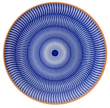 24-dielna jedálenská súprava modrá/oranžová/porcelán