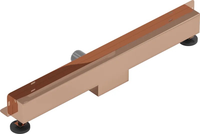 Mexen Flat Wall, sprchový žľab na stenu 2v1, 50 cm, ružové zlato, 1630050