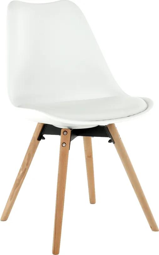 Jedálenská stolička SEMER NEW drevo / plast / ekokoža Tempo Kondela Biela