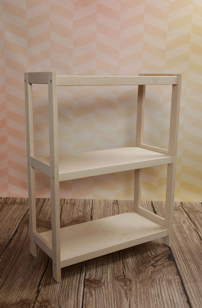 Regál drevený bukový počet políc 3 - 93x80x33 cm