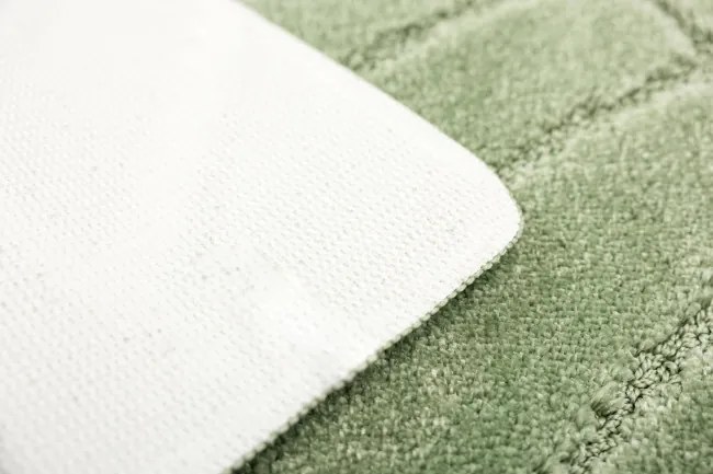 Kúpeľňový koberček Sash Sage zelený, pruhy