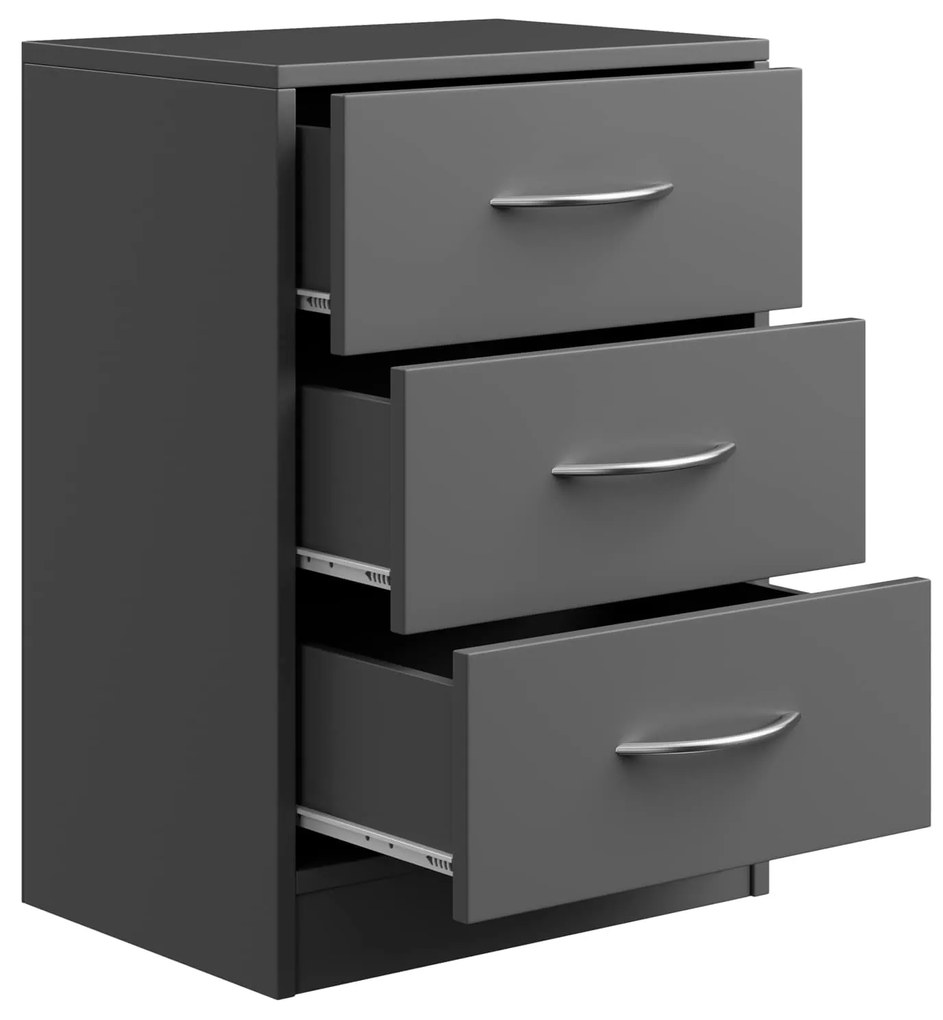 Nočný stolík ELOISE s podsvietením, 54x39x28cm, antracitová Casaria