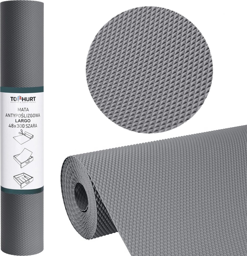 Protišmyková podložka do zásuvky LARGO 48 x 300 cm - šedá