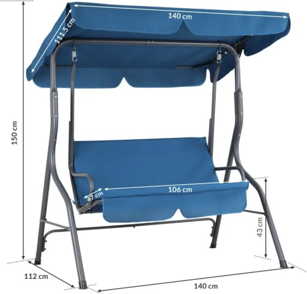 Záhradná hojdačka CANOPS modrá