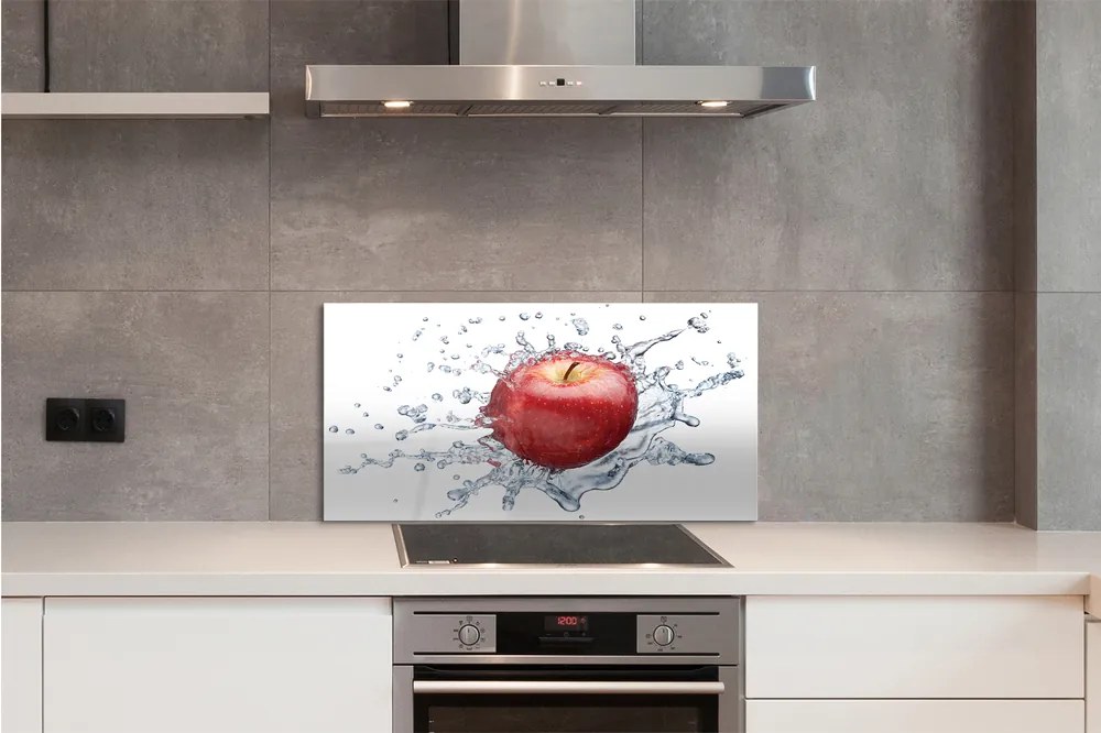 Sklenený obklad do kuchyne Červené jablko vo vode 120x60 cm