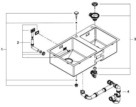 GROHE 31855SD0 - Kuchynský drez K700 860 × 500 mm, z nerezovej ocele