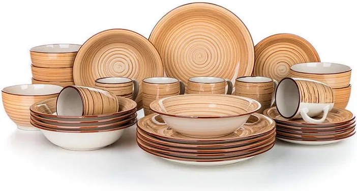 Keramická jedálenská súprava SPIRAL BROWN 30 ks