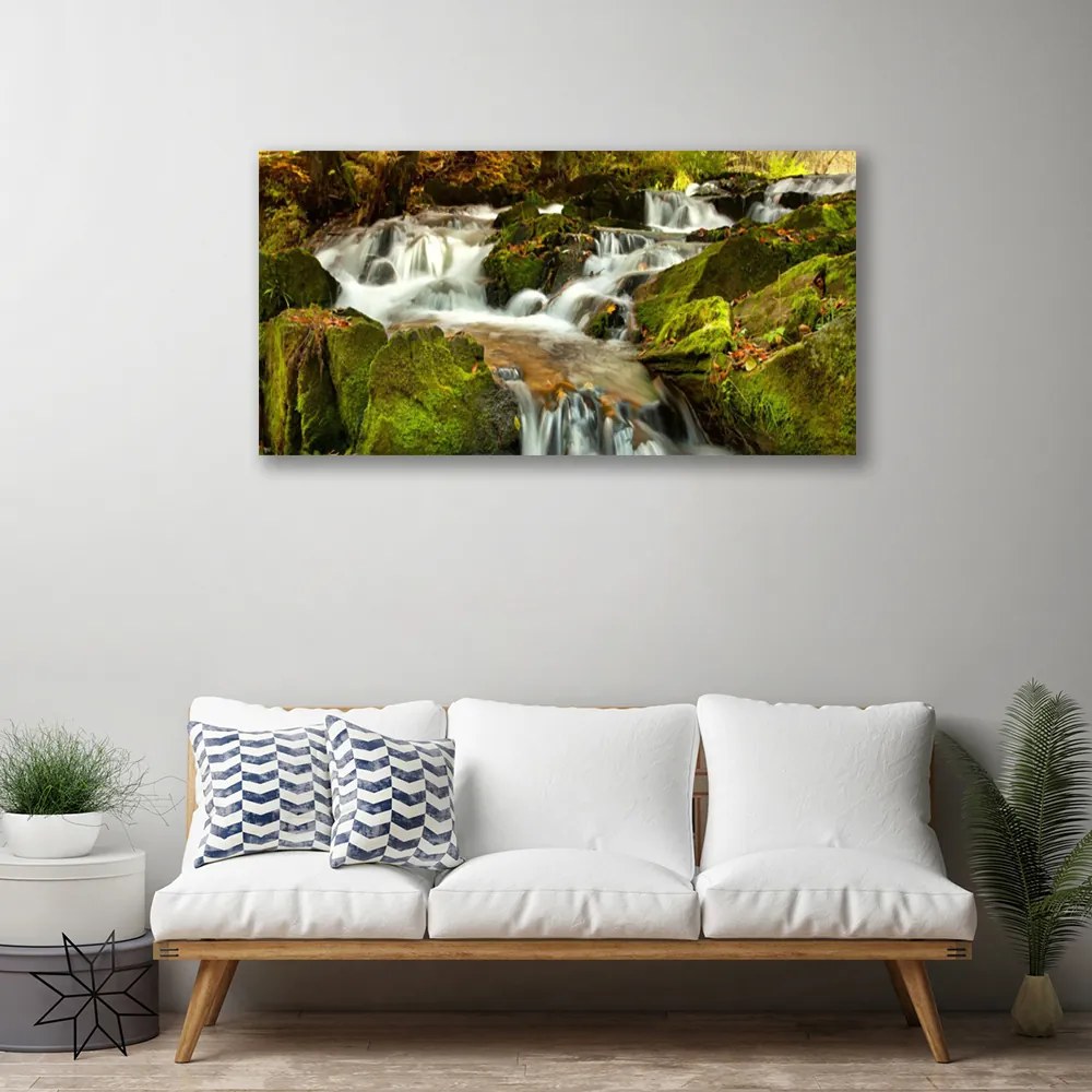 Obraz Canvas Vodopád skaly príroda 140x70 cm