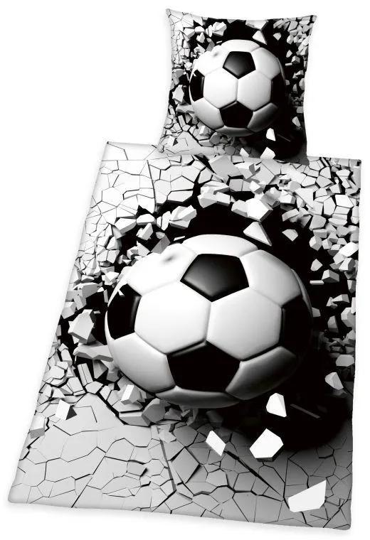 HERDING -  HERDING Obliečky 3D Efekt Fotbalový míč Bavlna, 140/200, 70/90 cm