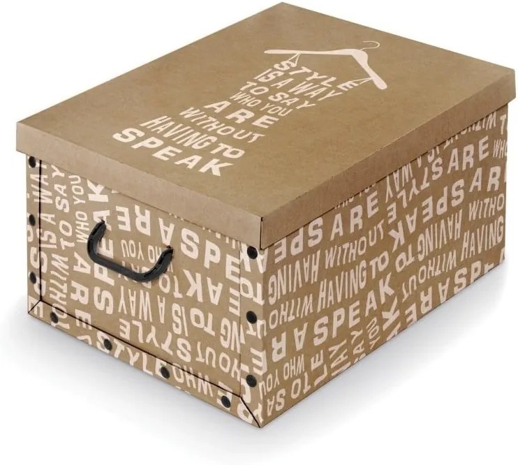 Škatuľa s bielymi detailmi a úchytkami Domopak