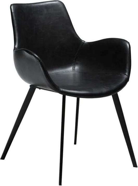 Čierna koženková jedálenská stolička s opierkami DAN-FORM Denmark Hype