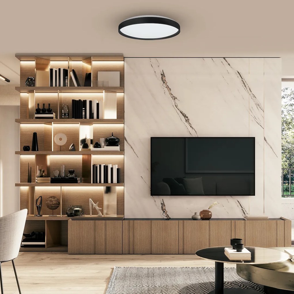 Stropné LED svietidlo Ringo, 1x LED 36w, 3000-6000k, b, RGB, s ovládačom