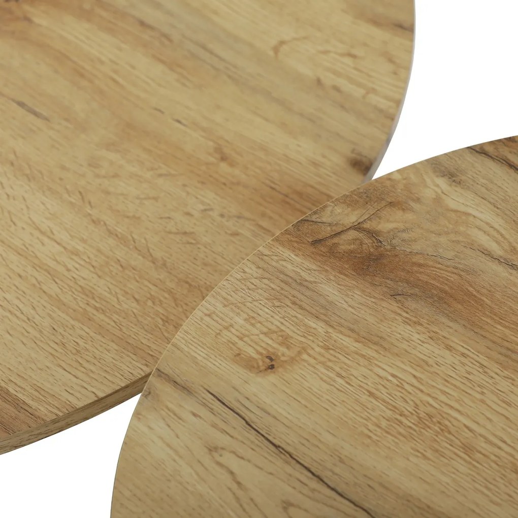 Súprava konferenčných stolíkov F4150 ART,remeselne spracovaný dub, 2 ks