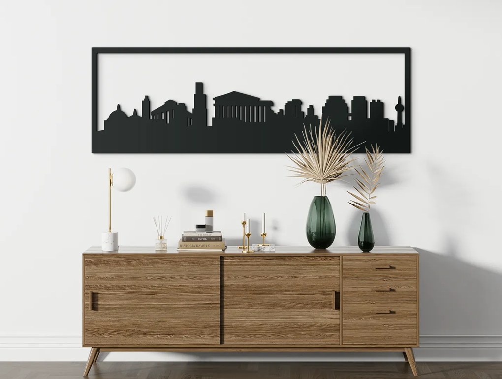 drevko Obraz Atény panoráma Rozmer obrazu: 29,5 x 89 cm, Farba dekorácie: Čierna