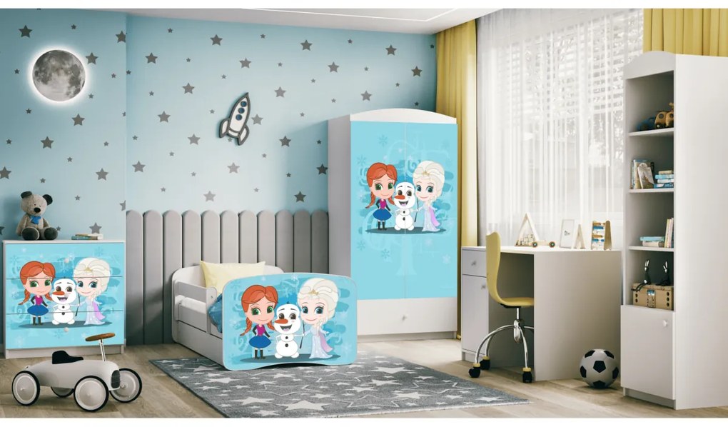 Kocot kids Detská posteľ Babydreams Ľadové kráľovstvo biela, varianta 70x140, bez šuplíků, s matrací