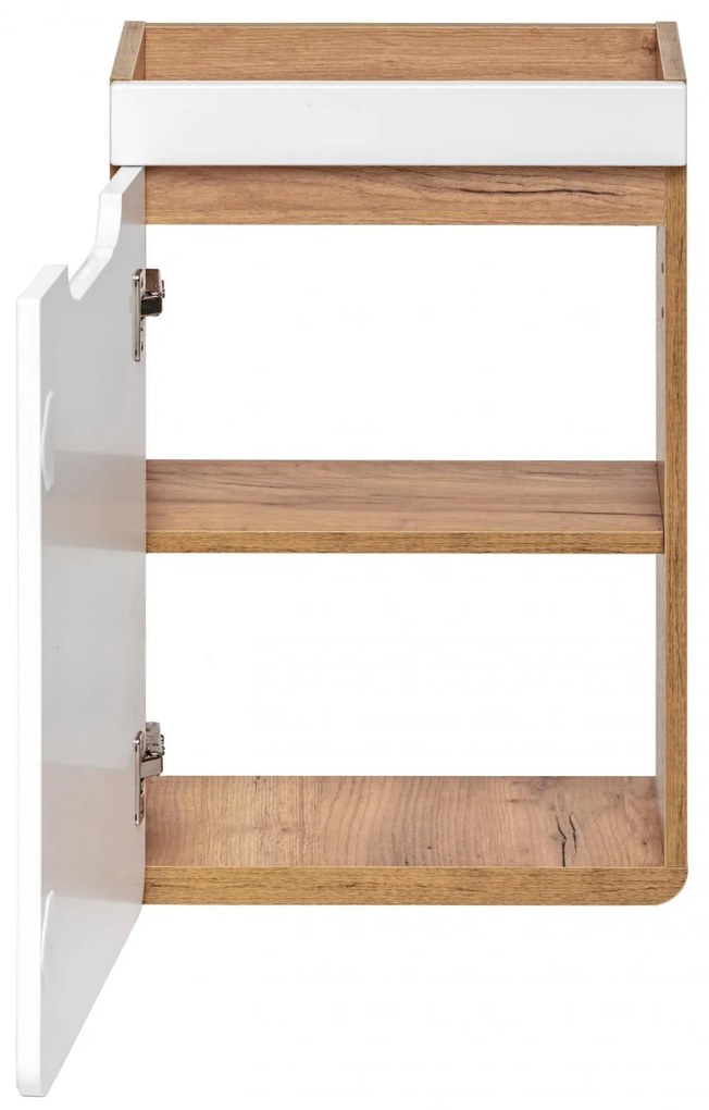 Zostava kúpeľňového nábytku BÁRA 40 cm s úzkou umývadlovou skrinkou vr. keramického umývadla s prepadom