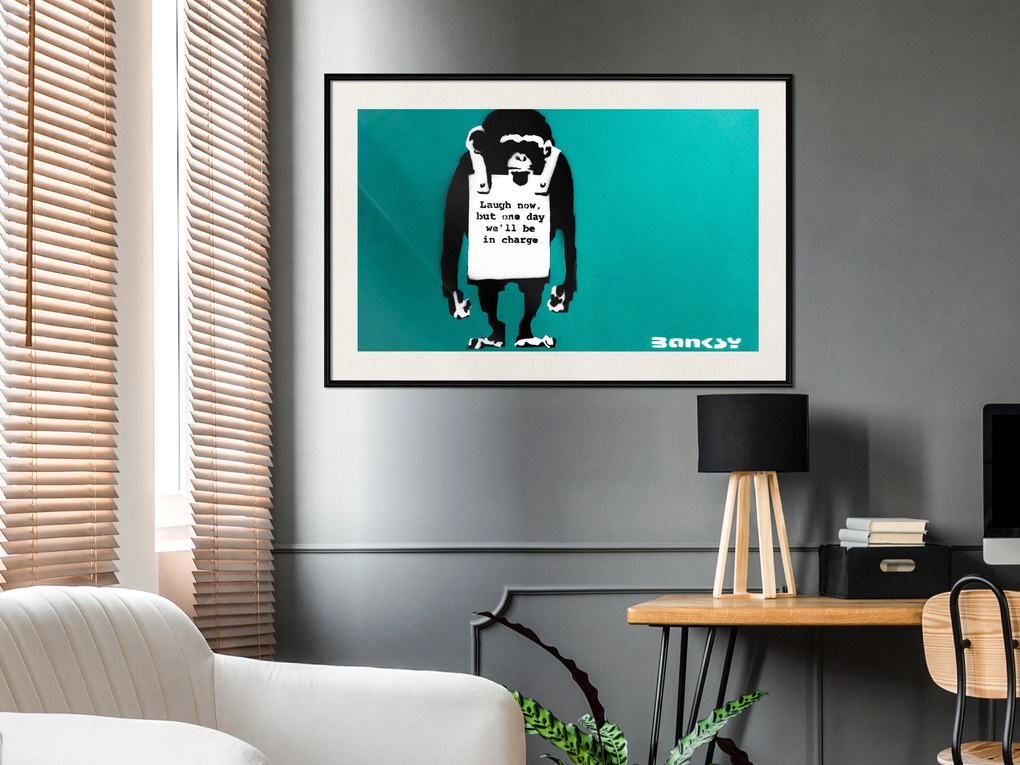 Artgeist Plagát - Angry Monkey [Poster] Veľkosť: 45x30, Verzia: Zlatý rám s passe-partout