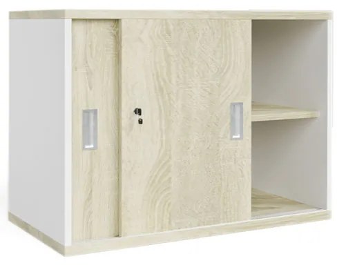 Nadstavba zasúvacia MIRELLI, 800 x 400 x 600 mm, biela/dub sonoma