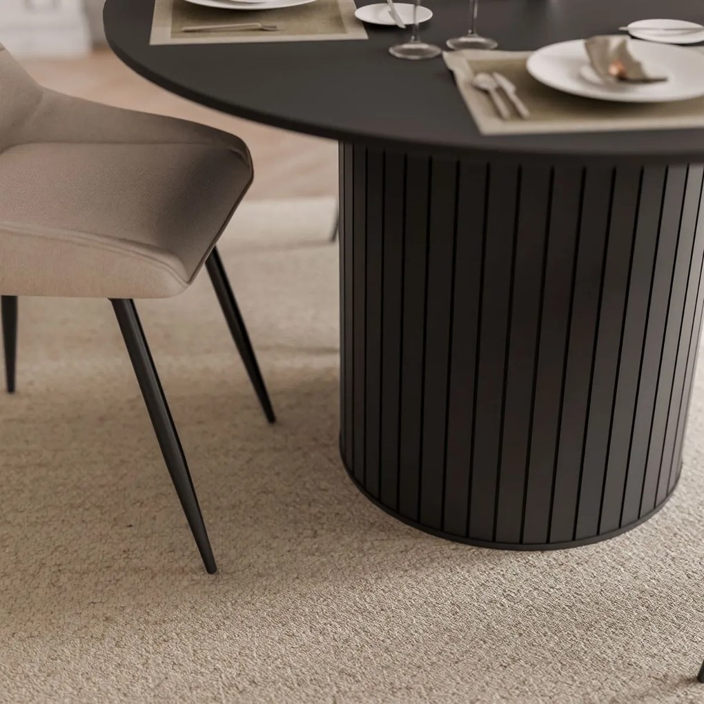 JEDÁLENSKÝ SET LANDRY ČIERNY STÔL + 4 STOLIČKY