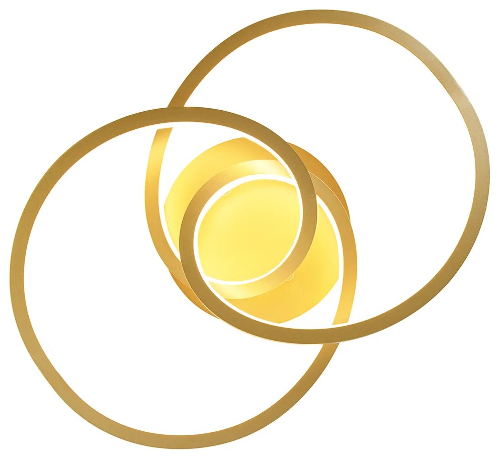 Stropné svietidlo zlaté 45 cm vrátane LED 3-stupňové stmievateľné - Rowin