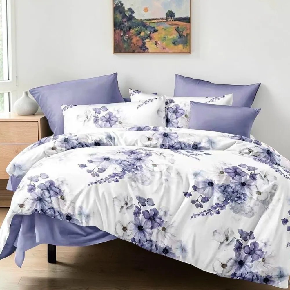 Bavlnené obliečky Homa BODRA VIOLET 7-dielna sada 140x200 cm