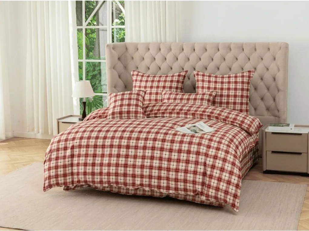 Flanelové obliečky TARTAN HEART farebné Rozmer obliečky: 70 x 90 cm | 140 x 200 cm