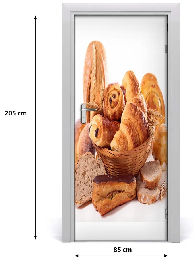 Fototapeta na dvere samolepiace pečivo v koši 85x205 cm