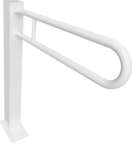 Bemeta Design HELP: Madlo, 750 mm, v tvare U, sklopné, ukotvené do zeme, bez krytky, biela - 301107304
