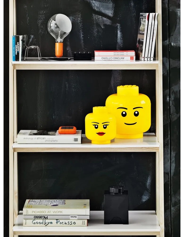 Žltý úložný box v tvare hlavy LEGO® Silly L