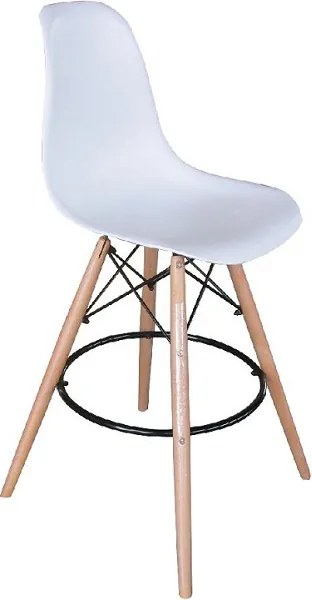 Barová židle, bílá/kov, CARBRY 0000191462 Tempo Kondela