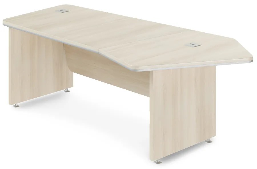 Rohový stôl TopOffice Premium 227,1 x 109,6 cm, pravý, agát svetlý