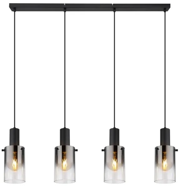 Globo 15907-4H - Luster na lanku FLORENTINA 4xE27/40W/230V čierna