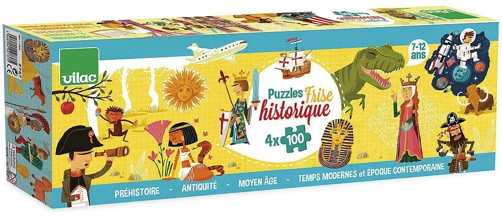 Vilac Veľké drevené puzzle histórie