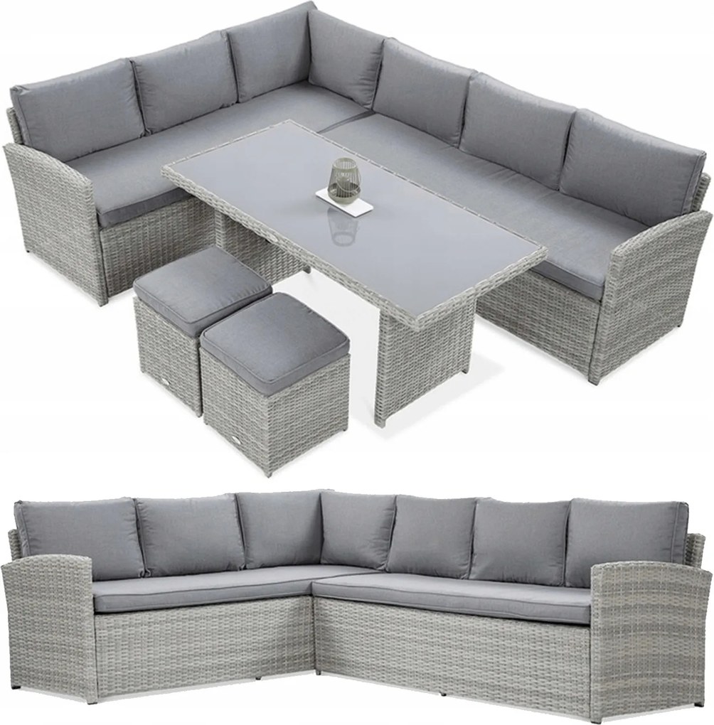 Zostava záhradného nábytku z umelého ratanu Salo Rohová súprava na terasu