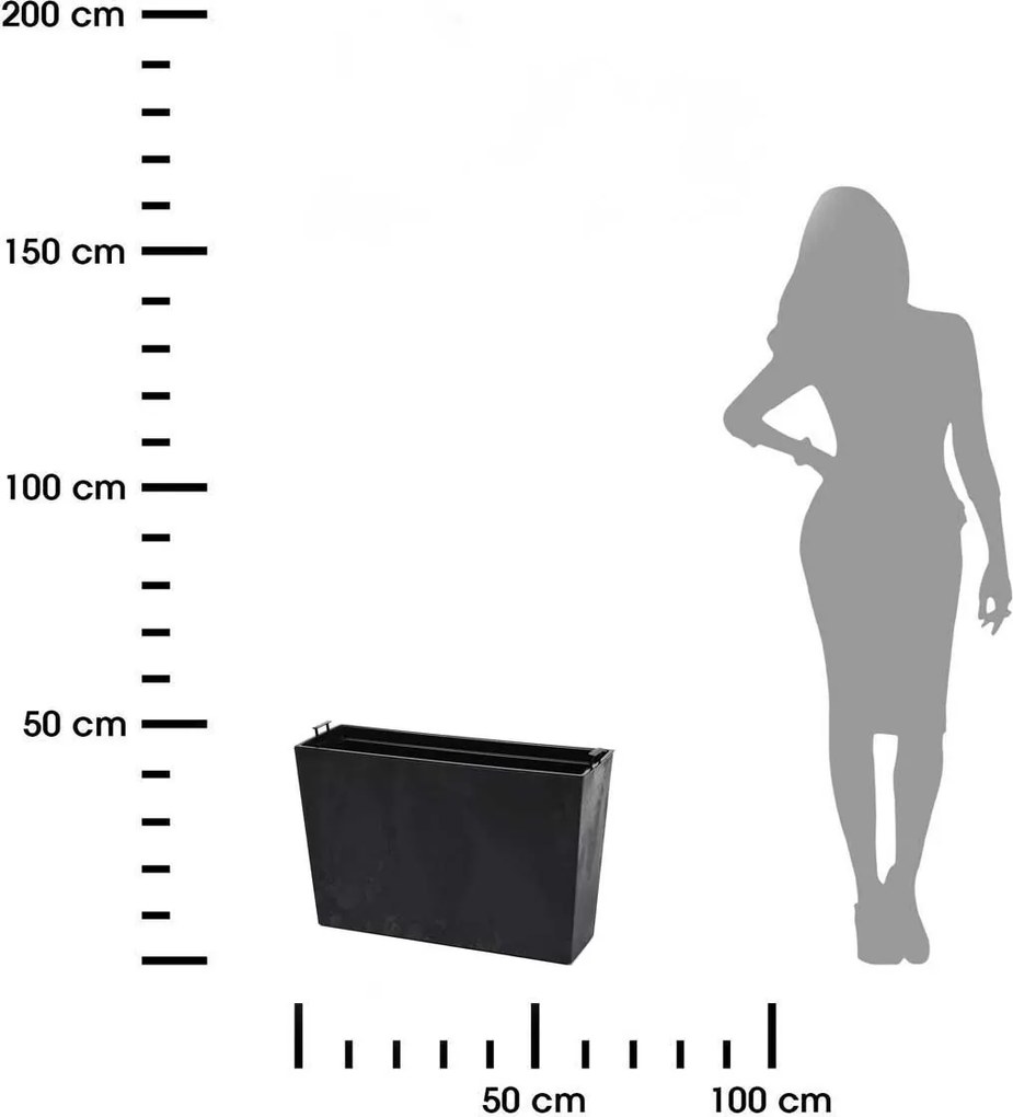 PLASTOVÝ KVETINÁČ BLOOM 36X56 CM IMITÁCIA BETÓNU ČIERNA