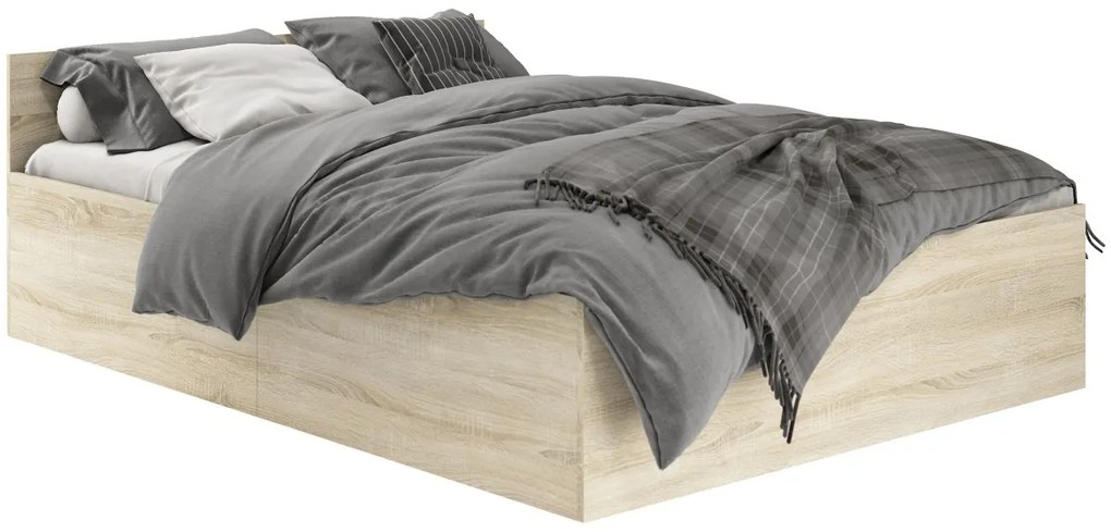 Posteľ CLP 180x200 cm dvojlôžko s roštom dub sonoma