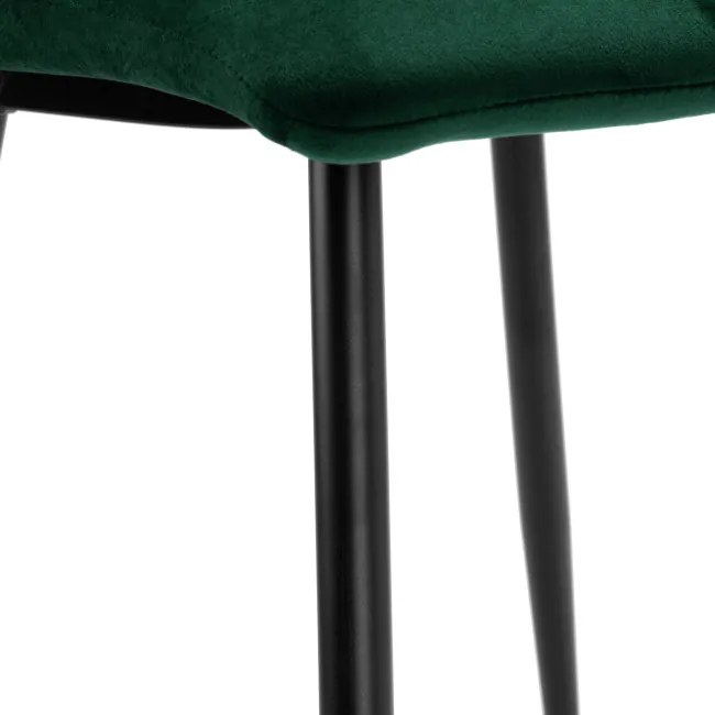 Jedálenská stolička DENVER zamatová, čierna / tmavozelená