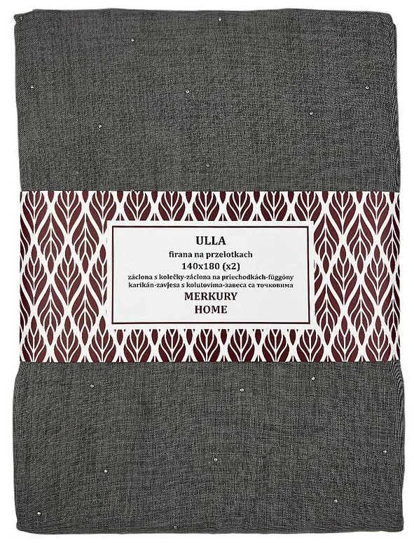 Záclona na priechodkách Ulla polyester tmavo šedá 140x180 Merkury Home II/22