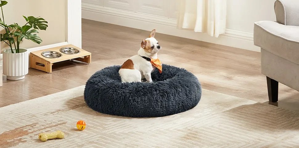 Plyšový pelech Boček M 60 cm tmavosivý