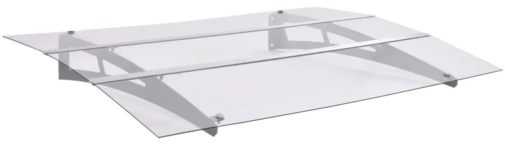 vidaXL Vchodová strieška,strieborná a priehľadná 120x90cm,polykarbonát