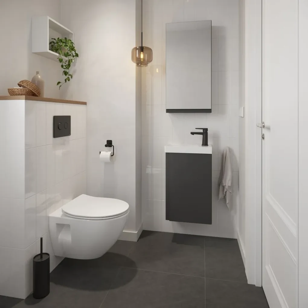 Cersanit Moduo, System50 MECH podomietkový rám + závesná wc misa Moduo Plus CleanOn + chrómové tlačidlo MOVI II, S701-769