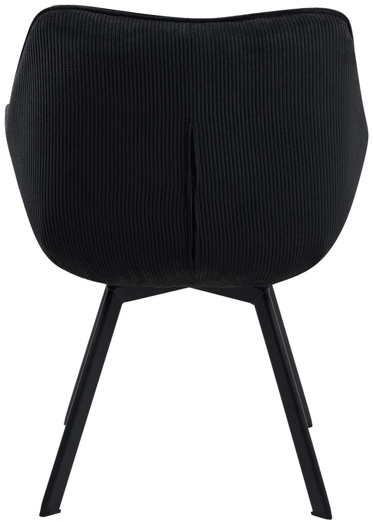 Jedálenská stolička Jordi Cord - čierna