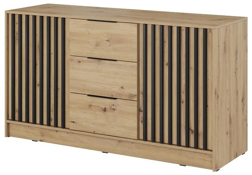 Komoda Nelly 3D Dub Artisan/Čierna